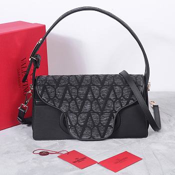 Valentino Garavani La Grand Deuxieme Toile lconographe Black Bag - 28x25x6cm