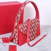 	 Valentino Garavani La Grand Deuxieme Toile lconographe Red Bag - 28x25x6cm - 2