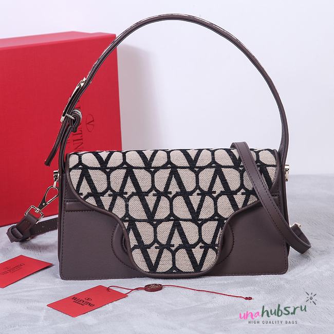 	 Valentino Garavani La Grand Deuxieme Toile lconographe Brown Bag - 28x25x6cm - 1