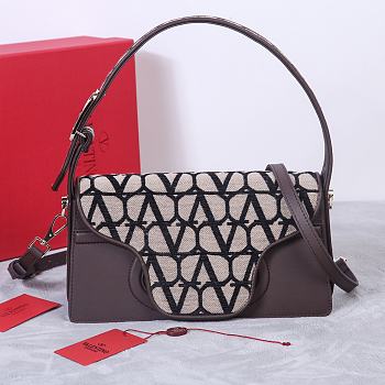 	 Valentino Garavani La Grand Deuxieme Toile lconographe Brown Bag - 28x25x6cm