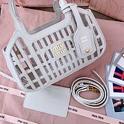 	 Miu Miu Cookie Popup Basket Bag In White - 24 X12.5 X 9 cm - 2