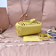 	 Miu Miu Cookie Popup Basket Bag In Yellow - 24 X12.5 X 9 cm - 5