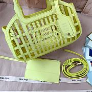 	 Miu Miu Cookie Popup Basket Bag In Yellow - 24 X12.5 X 9 cm - 2