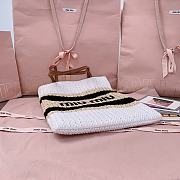 	 Miu Miu White/celeste/natural Raffia-effect Woven Tote Bag - 30X38CM - 4
