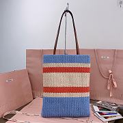 	 Miu Miu Blue/celeste/natural Raffia-effect Woven Tote Bag - 30X38CM - 6