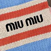 	 Miu Miu Blue/celeste/natural Raffia-effect Woven Tote Bag - 30X38CM - 4