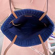 	 Miu Miu Dark Blue/celeste/natural Raffia-effect Woven Tote Bag - 30X38CM - 3