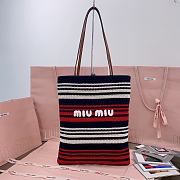 Miu Miu Raffia-effect Woven Tote Bag - 30X38CM - 4