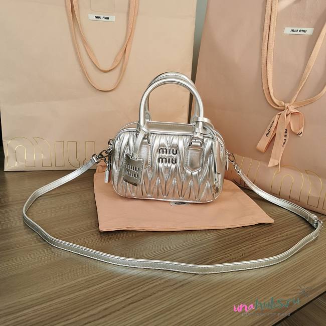 Miu Miu Arcadie Small Bag in Silver - 19X13X6CM - 1