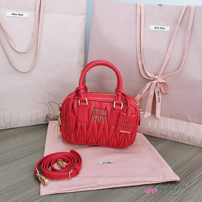 	 Miu Miu Arcadie Small Bag in Red - 19X13X6CM - 1