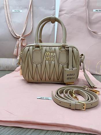 	 Miu Miu Arcadie Small Bag in Beige - 19X13X6CM