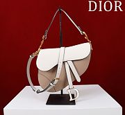 Dior Saddle Bag with Strap Two-Tone Latte and Beige  - 25.5×20×6.5cm - 1