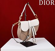 Dior Saddle Bag with Strap Two-Tone Latte and Beige  - 25.5×20×6.5cm - 3