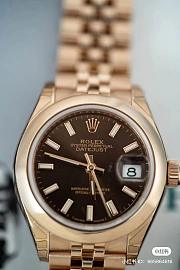 Rolex President 28mm Ladies Watch Rose Gold/Chocolate Dial - 3