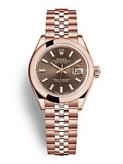 Rolex President 28mm Ladies Watch Rose Gold/Chocolate Dial - 1