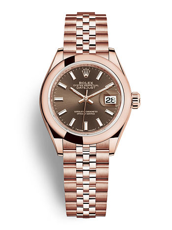 Rolex President 28mm Ladies Watch Rose Gold/Chocolate Dial