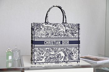 Dior Large Book Tote Dark Blue - 41.5*35*18cm