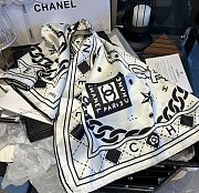Chanel Silk Scarf In White - 90x90cm - 6