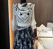 Chanel Silk Scarf In White - 90x90cm - 5