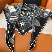 	 Chanel Silk Scarf In Black - 90x90cm - 4