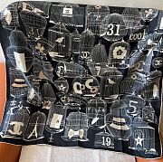 	 Chanel Silk Scarf In Black - 90x90cm - 2