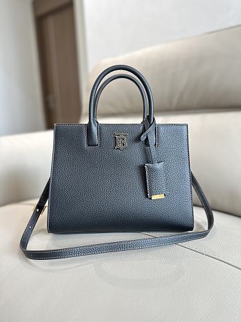 	 Burberry Frances Mini Tote Black Leather Bag - 27x 11× 20cm