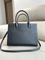 	 Burberry Frances Mini Tote Black Leather Bag - 27x 11× 20cm - 4