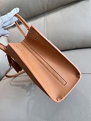 	 Burberry Frances Mini Tote Brown Leather Bag - 27x 11× 20cm - 6