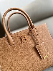 	 Burberry Frances Mini Tote Brown Leather Bag - 27x 11× 20cm - 5