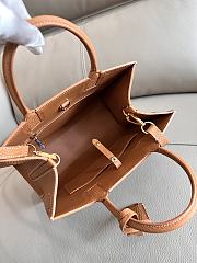 	 Burberry Frances Mini Tote Brown Leather Bag - 27x 11× 20cm - 4
