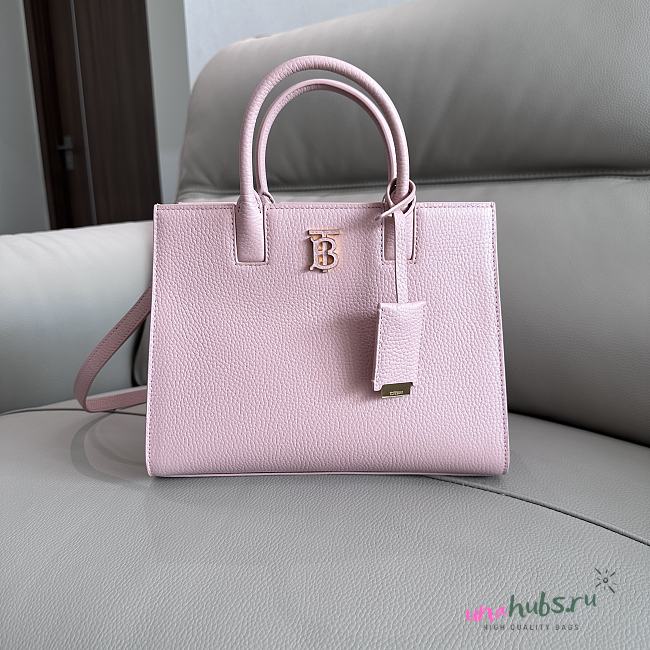 	 Burberry Frances Mini Tote Pink Leather Bag - 27x 11× 20cm - 1