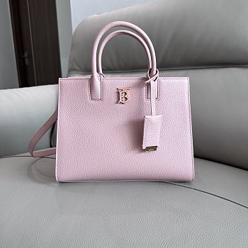 	 Burberry Frances Mini Tote Pink Leather Bag - 27x 11× 20cm