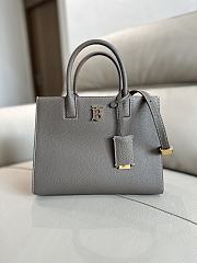 	 Burberry Frances Mini Tote Grey Leather Bag - 27x 11× 20cm - 1