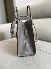 	 Burberry Frances Mini Tote Grey Leather Bag - 27x 11× 20cm - 6