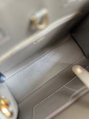 	 Burberry Frances Mini Tote Grey Leather Bag - 27x 11× 20cm - 4