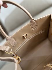 	 Burberry Frances Mini Tote Beige Leather Bag - 27x 11× 20cm - 4