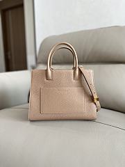 	 Burberry Frances Mini Tote Beige Leather Bag - 27x 11× 20cm - 3