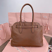 Miu Women's Miu Aventure nappa Leather Bag Brown - 40x31x13cm - 3