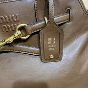 Miu Women's Miu Aventure nappa Leather Bag Brown - 40x31x13cm - 2