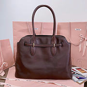 	 Miu Women's Miu Aventure nappa Leather Bag Dark Chocolate - 40x31x13cm - 6