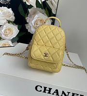 Chanel Classic Mini Yellow Caviar Backpack - 18×13×9cm - 1