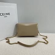 CELINE WALLET ON CHAIN MARGO IN SHINY CALFSKIN TAUPE COLOR - 19.5 X 13 X 4CM - 6