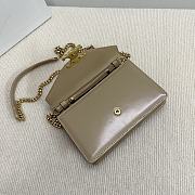 CELINE WALLET ON CHAIN MARGO IN SHINY CALFSKIN TAUPE COLOR - 19.5 X 13 X 4CM - 2