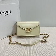	 CELINE WALLET ON CHAIN MARGO IN SHINY CALFSKIN GREEN COLOR - 19.5 X 13 X 4CM - 1