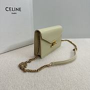 	 CELINE WALLET ON CHAIN MARGO IN SHINY CALFSKIN GREEN COLOR - 19.5 X 13 X 4CM - 4