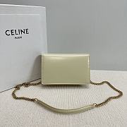 	 CELINE WALLET ON CHAIN MARGO IN SHINY CALFSKIN GREEN COLOR - 19.5 X 13 X 4CM - 2