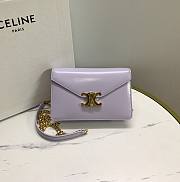 	 CELINE WALLET ON CHAIN MARGO IN SHINY CALFSKIN PURPLE COLOR - 19.5 X 13 X 4CM - 1