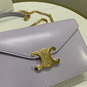 	 CELINE WALLET ON CHAIN MARGO IN SHINY CALFSKIN PURPLE COLOR - 19.5 X 13 X 4CM - 6