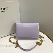 	 CELINE WALLET ON CHAIN MARGO IN SHINY CALFSKIN PURPLE COLOR - 19.5 X 13 X 4CM - 5