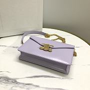 	 CELINE WALLET ON CHAIN MARGO IN SHINY CALFSKIN PURPLE COLOR - 19.5 X 13 X 4CM - 3